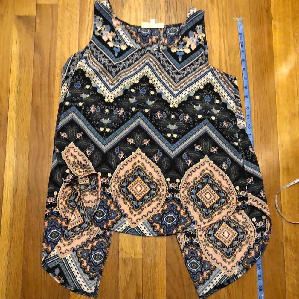 BOGO Pink Rose Size Large Pink and Blues Bandanna Print Tank - Picture 2 of 9